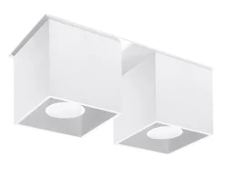 Luminárias de teto Quadx moderno, alumínio - 2 fontes de luz 4000K - L.26 x H.12 cm - branco