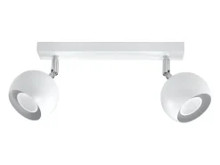 Luminárias de teto Rayis moderno, aço - 2 fontes de luz 4000K - L.30 x H.16 cm - branco