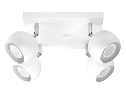 Luminárias de teto Rayis moderno, aço - 4 fontes de luz 4000K - L.25 x H.16 cm - branco