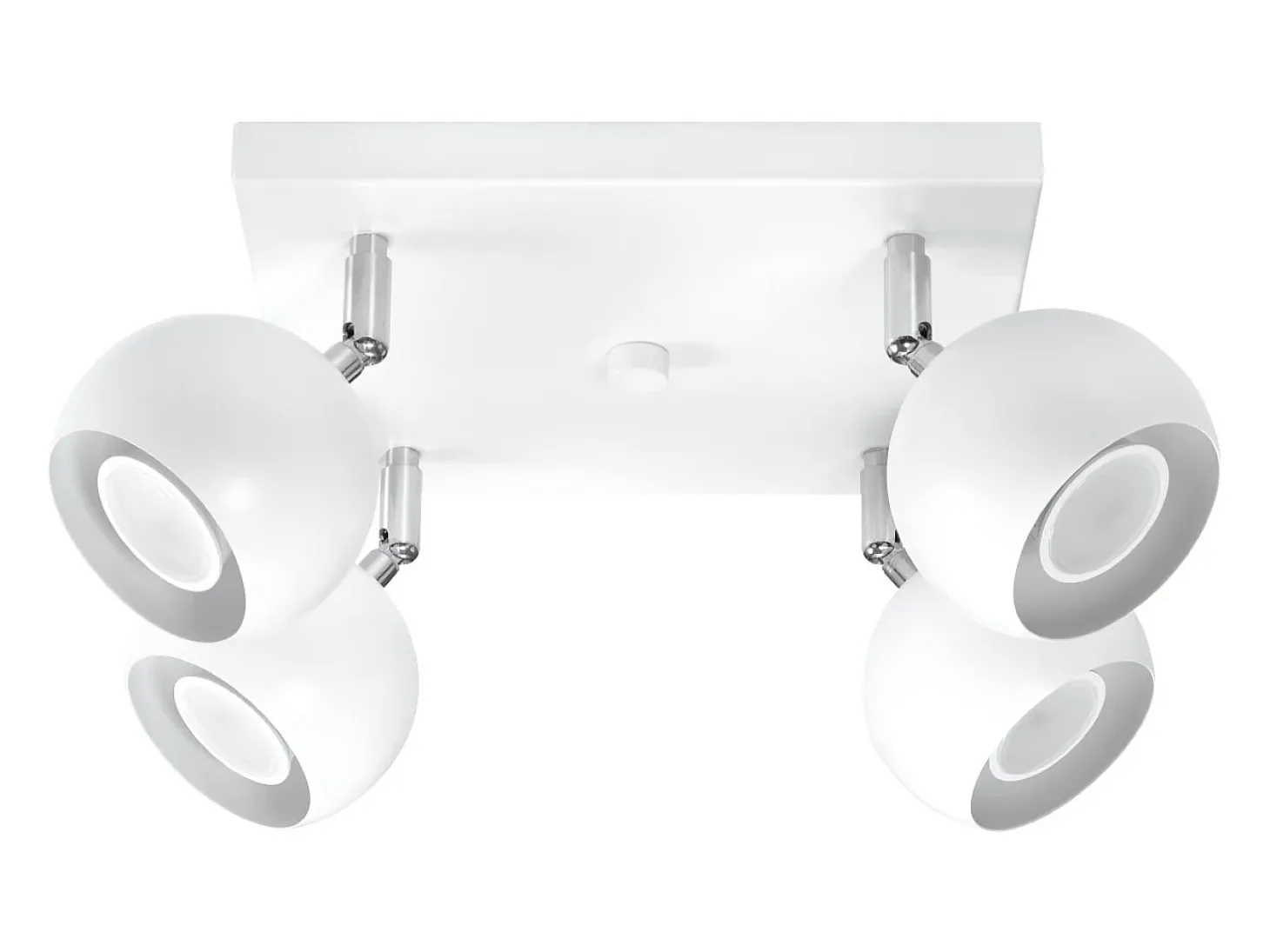 Luminárias de teto Rayis moderno, aço - 4 fontes de luz 4000K - L.25 x H.16 cm - branco