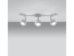 Luminárias de teto Rayis moderno, aço - 3 fontes de luz 4000K - L.45 x H.16 cm - branco