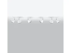 Luminárias de teto Rayis moderno, aço - 6 fontes de luz 3000K - L.118 x H.16 cm - branco