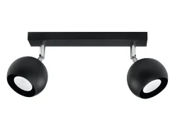 Luminárias de teto Rayis moderno, aço - 2 fontes de luz 3000K - L.30 x H.16 cm - preto