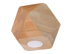 Luminárias de teto Timberix escandinavo, madeira - 1 fontes de luz 3000K - L.12 x H.12 cm - madeira natural