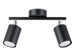 Luminárias de teto Torim minimalista, aço - 2 fontes de luz 3000K - L.26 x H.20 cm - preto
