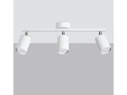 Luminárias de teto Torim minimalista, aço - 3 fontes de luz 3000K - L.46 x H.20 cm - branco