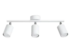 Luminárias de teto Torim minimalista, aço - 3 fontes de luz 3000K - L.46 x H.20 cm - branco