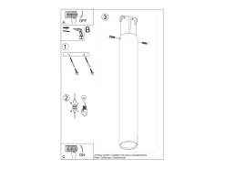 Luminárias de teto Toris moderno, aço - 1 fontes de luz 3000K - L.6 x H.40 cm - branco