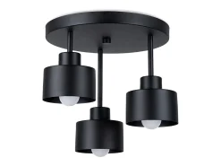 Luminárias de teto Zavros moderno, aço - 3 fontes de luz 4000K - L.32 x H.29 cm - preto
