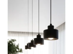 Luminárias de teto Zavros moderno, aço - 3 fontes de luz 4000K - L.32 x H.29 cm - preto