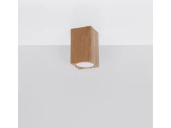 Luminárias de teto Zezu escandinavo, madeira - 1 fontes de luz 3000K - L.6 x H.10 cm - carvalho