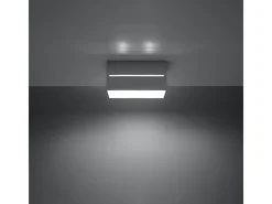 Luminárias de teto Zorbo maxi moderno, alumínio - 2 fontes de luz 4000K - L.20 x H.10 cm - cinza