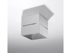 Luminárias de teto Zorbo moderno, alumínio - 1 fontes de luz 3000K - L.10 x H.10 cm - cinza