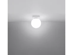Luminárias de teto Zynfi moderno, aço/vidro - 1 fontes de luz 4000K - L.12 x H.14.5 cm - branco