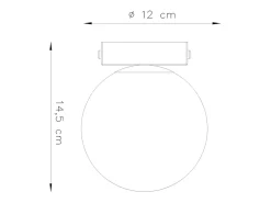 Luminárias de teto Zynfi moderno, aço/vidro - 1 fontes de luz 4000K - L.12 x H.14.5 cm - branco