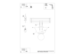 Luminárias de teto Zynfi moderno, aço/vidro - 1 fontes de luz 4000K - L.12 x H.14.5 cm - branco
