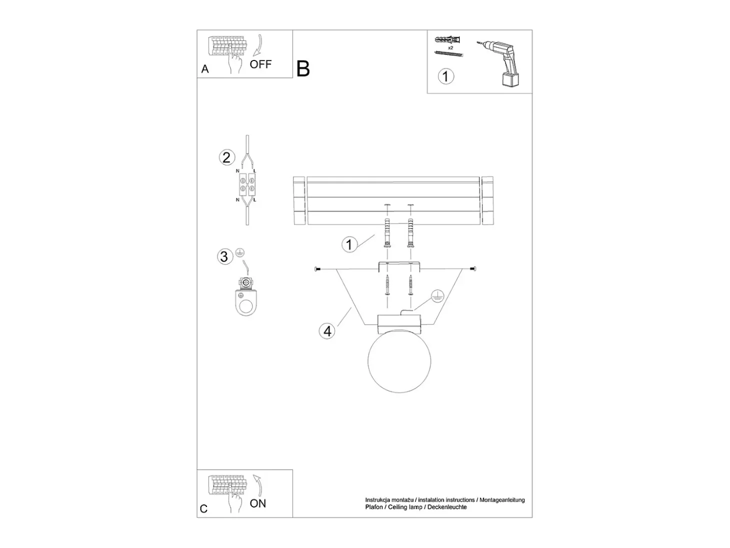 Luminárias de teto Zynfi moderno, aço/vidro - 1 fontes de luz 4000K - L.12 x H.14.5 cm - branco