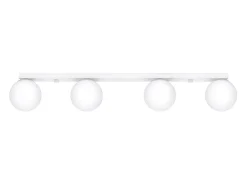 Luminárias de teto Zynfi moderno, aço/vidro - 4 fontes de luz 4000K - L.88 x H.14.5 cm - branco