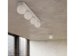 Luminárias de teto Zynfi moderno, aço/vidro - 4 fontes de luz 4000K - L.88 x H.14.5 cm - branco