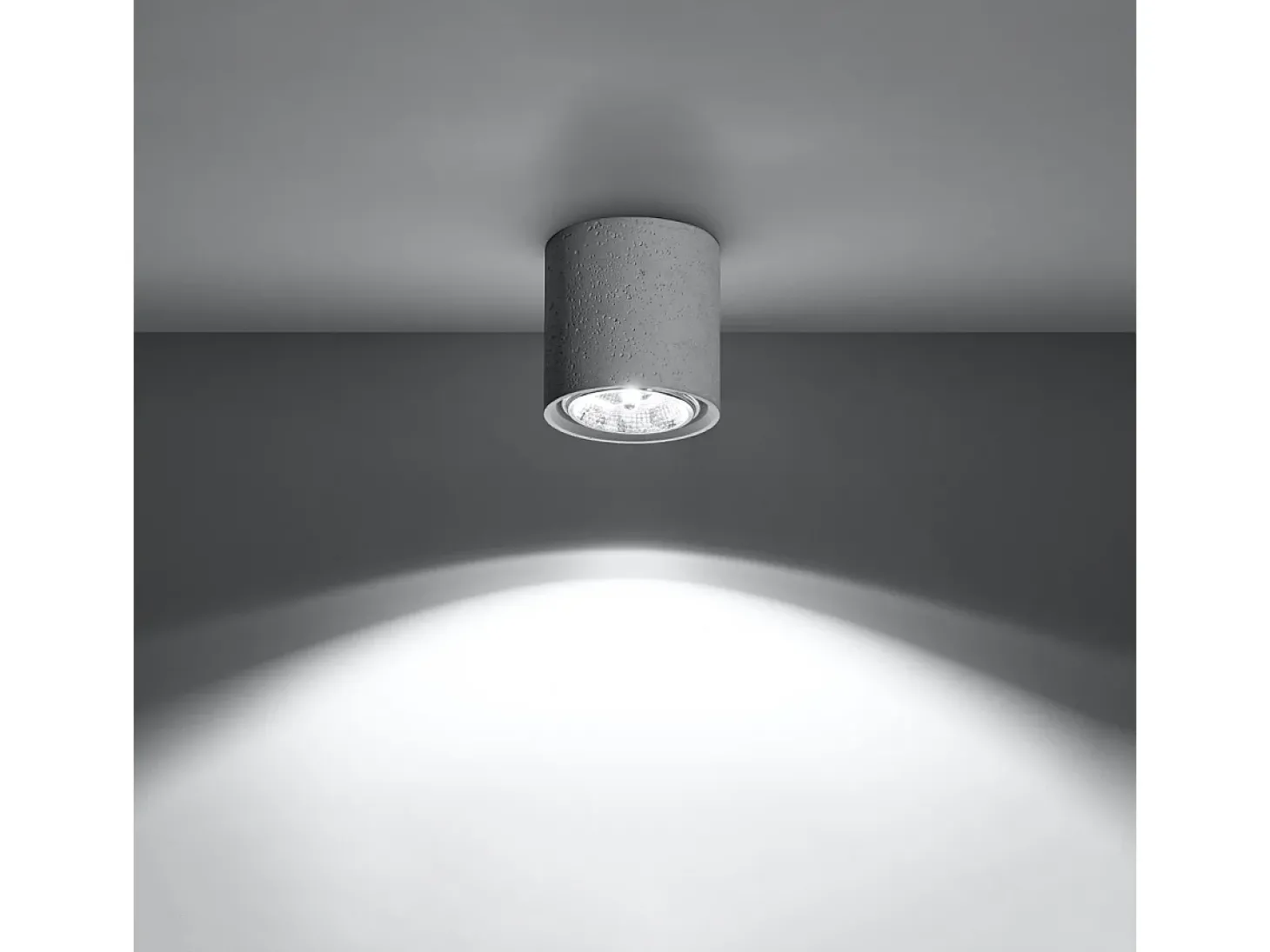 Luminárias de teto Zynko industrial, concreto - 1 fontes de luz 4000K - L.14 x H.14 cm - cinza