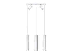 Luminárias pendentes Briix moderno, aço - 5 fontes de luz 3000K - L.45 x H.100 cm - branco