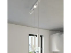 Luminárias pendentes Briix moderno, aço - 5 fontes de luz 3000K - L.45 x H.100 cm - branco