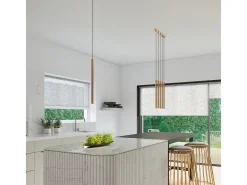 Luminárias pendentes Brill moderno, aço - 1 fontes de luz 3000K - L.3.5 x H.115 cm - dourado