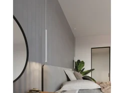 Luminárias pendentes Brill moderno, aço - 3 fontes de luz 3000K - L.20 x H.90 cm - branco