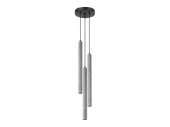 Luminárias pendentes Brill moderno, concreto - 3 fontes de luz 4000K - L.19.5 x H.115 cm - cinza