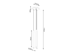 Luminárias pendentes Brill moderno, concreto - 3 fontes de luz 4000K - L.19.5 x H.115 cm - cinza