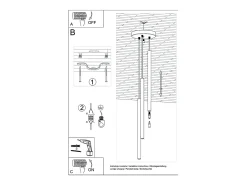 Luminárias pendentes Brill moderno, concreto - 3 fontes de luz 4000K - L.19.5 x H.115 cm - cinza
