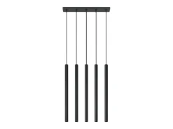 Luminárias pendentes Brill moderno, aço - 5 fontes de luz 4000K - L.45 x H.90 cm - preto