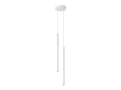 Luminárias pendentes Brill moderno, aço - 2 fontes de luz 4000K - L.15 x H.118 cm - branco