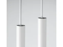 Luminárias pendentes Brill moderno, aço - 2 fontes de luz 4000K - L.15 x H.118 cm - branco