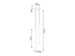Luminárias pendentes Brill moderno, aço - 2 fontes de luz 4000K - L.15 x H.118 cm - branco