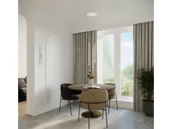 Luminárias pendentes Brill moderno, aço - 2 fontes de luz 4000K - L.15 x H.118 cm - branco