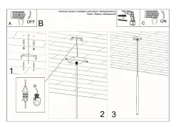 Luminárias pendentes Brill moderno, aço - 1 fontes de luz 3000K - L.8 x H.100 cm - branco