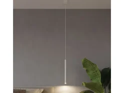 Luminárias pendentes Brill moderno, aço - 1 fontes de luz 3000K - L.8 x H.100 cm - branco