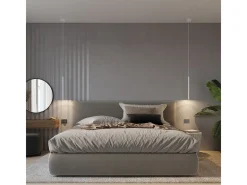 Luminárias pendentes Brill moderno, aço - 1 fontes de luz 3000K - L.8 x H.100 cm - branco