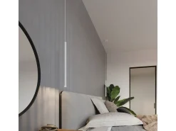 Luminárias pendentes Brill moderno, aço - 5 fontes de luz 3000K - L.25 x H.110 cm - branco