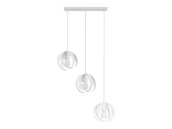 Luminárias pendentes Brive moderno, aço - 3 fontes de luz 4000K - L.50 x H.117 cm - branco