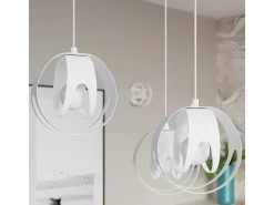 Luminárias pendentes Brive moderno, aço - 3 fontes de luz 4000K - L.50 x H.117 cm - branco