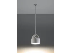 Luminárias Pendentes Bukano Moderno, Cerâmica - 1 Lichtbronnen - L.25 X H.126 Cm - Branco