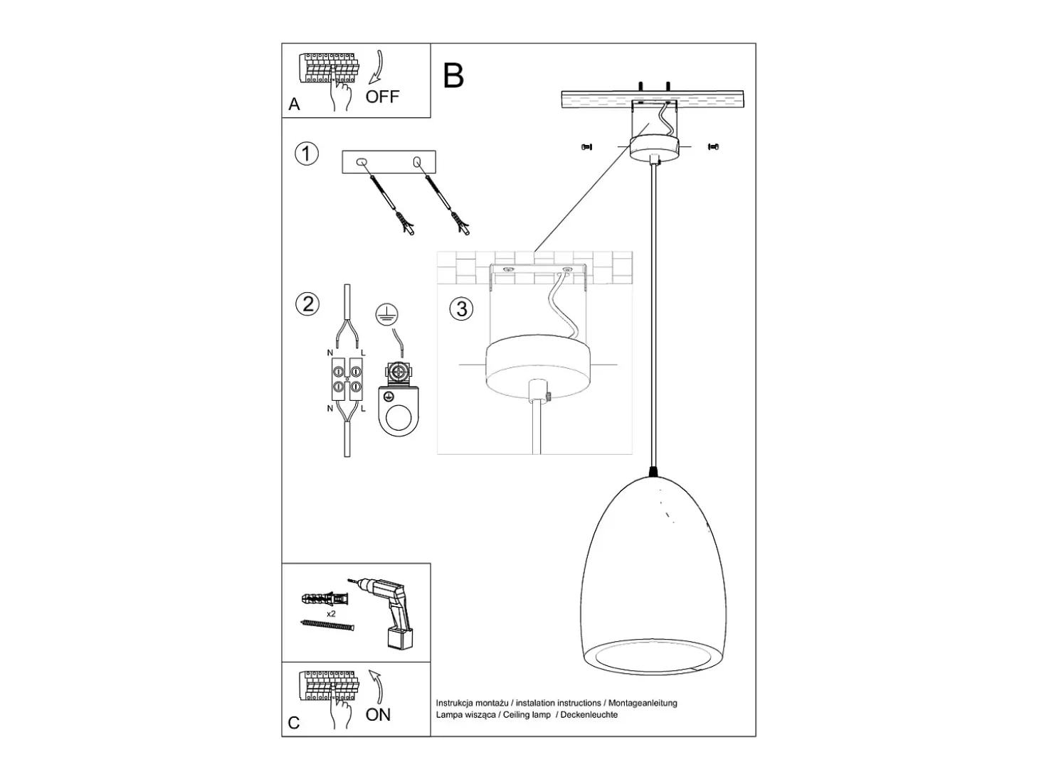 Luminárias Pendentes Bukano Moderno, Cerâmica - 1 Lichtbronnen - L.25 X H.126 Cm - Branco