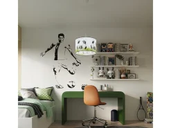 Luminárias pendentes Calcio c moderno, PVC - 1 fontes de luz 3000K - L.40 x H.82 cm - branco/preto/verde