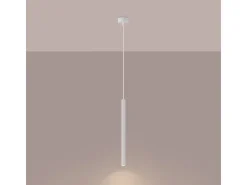 Luminárias pendentes Elara moderno, aço - 1 fontes de luz 4000K - L.8 x H.120 cm - branco