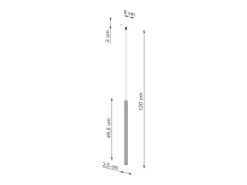 Luminárias pendentes Elara moderno, aço - 1 fontes de luz 4000K - L.8 x H.120 cm - branco