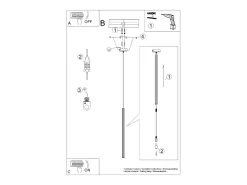 Luminárias pendentes Elara moderno, aço - 1 fontes de luz 4000K - L.8 x H.120 cm - branco