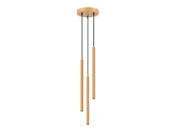 Luminárias pendentes Elara moderno, aço - 3 fontes de luz 3000K - L.20 x H.120 cm - dourado