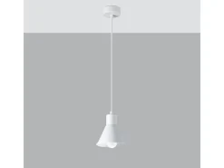 Luminárias pendentes Faldura moderno, aço - 1 fontes de luz 3000K - L.14 x H.120 cm - branco